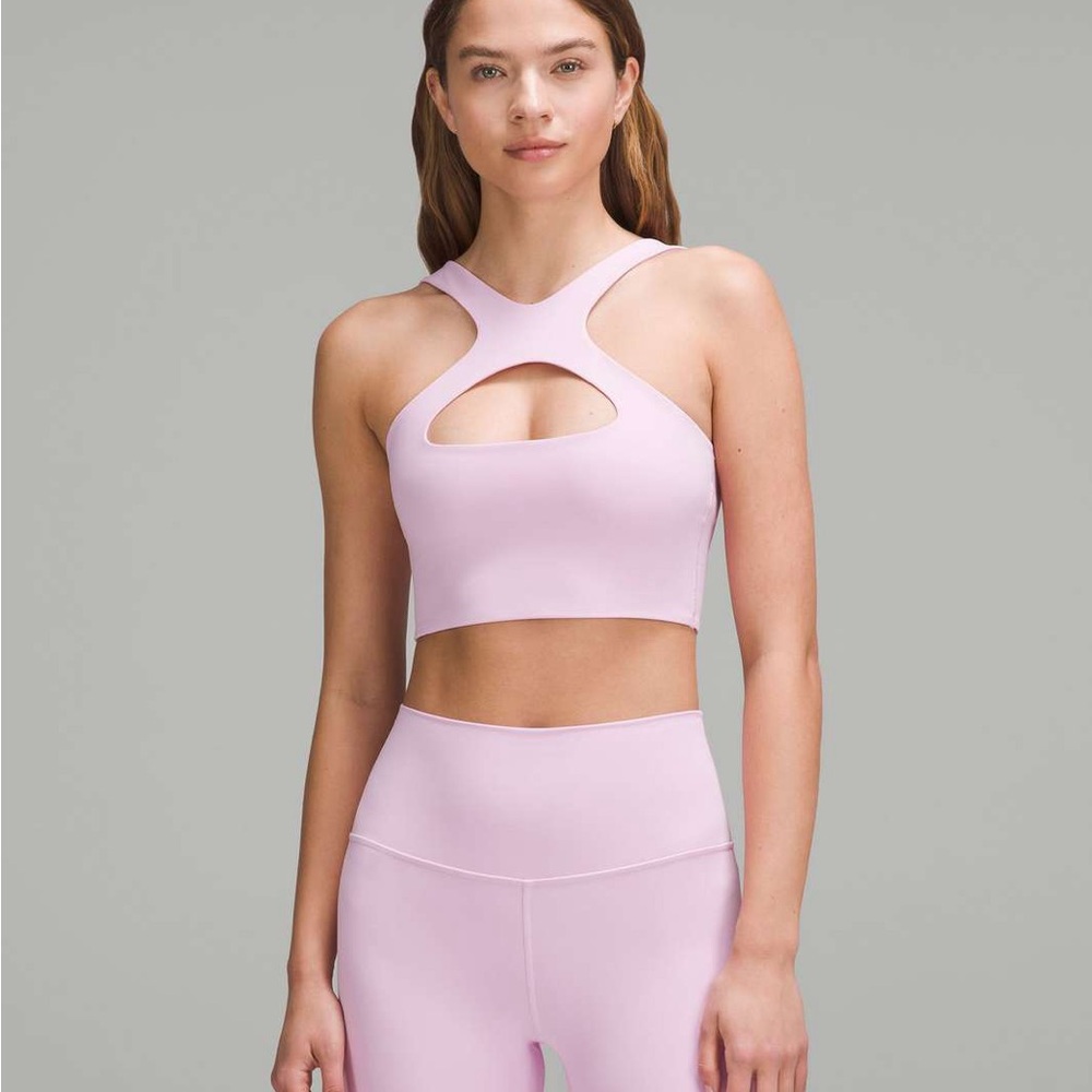 Lululemon Pink High Neck Sports Bra Intimates